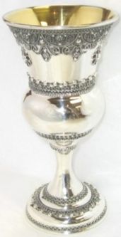 OUT OF STOCK T925 Sterling Silver Kiddush Cup 6 3/8 x 3 1/4 inches