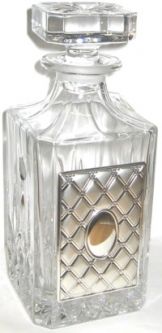 925 Sterling Silver / Crystal Wine Decanter By Hadad bros. Made in Italy