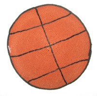 Basketball Knit Crochet Kippah Yarmulke 5" Diameter Custom Made