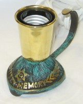 Traditional Brass Yahrzeit Candleholder Electric