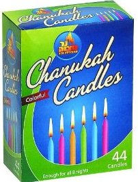 Chanukah Colorful Candles - set of 44 - Enough for all 8 nights!