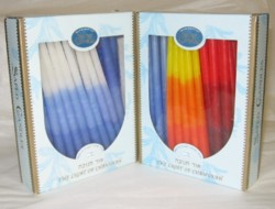 Safed Chanukah Candles White / Blue or Multicolor Made in Israel