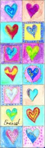 Emanuel Hearts Jewish Art Bookmark