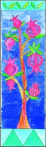 Emanuel Pomegranates and Tree Bookmark
