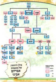 Family Tree  Abraham  Jewish Genealogy Laminated Poster - Great for Classroom