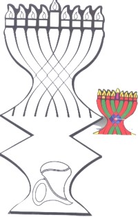 Chanukah Craft Activity - Set of 36 menorahs for coloring