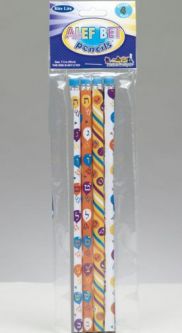 Aleph Bet Pencils Set of 4