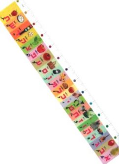 Aleph Bet Ruler "Inches" - Colorful PHOTO Quality pictures