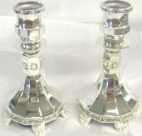 Silver Plated Ornate Candlesticks 5 Inches tall