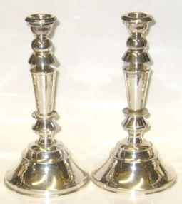 925 Sterling Silver Shabbat Candlesticks Antique Style 7''