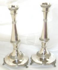 925 Sterling Silver Candlesticks 11" (Triple Legs) Made in Israel by ZADOK