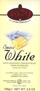 Swiss White Chocolate Dairy Cholov Israel Kosher for Passover