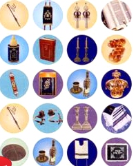 Jewish Symbols Colorful Photo Stickers 1" Set of 240