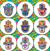 Hamsa Colorful Jewish Stickers Set of 120