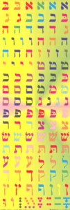 Colored Alef Bet Squares Jewish Stickers Background Color
