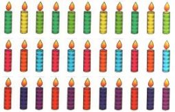 Chanukah Colorful Candles Stickers Set of 330