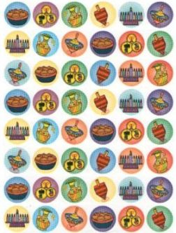 Chanukah Assortment Jewish Mini Stickers - Set of 480