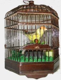 Musical Bird in Large Cage Sukkah Decoration
