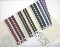 Bnei Or Tallit Multicolor Stripes 100% Wool Talis   with bag  Made in Israel Size 36" x 72"