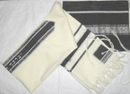 American Designer Precious Heirlooms Bless & Keep Black Silver Dot Crepe Tallit Bag
