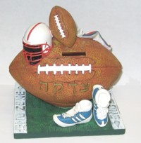Football Tzedakah Box / Charity Box Hand Painted