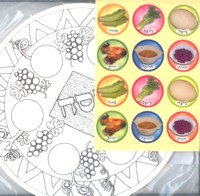 Seder Plate & Stickers - 18 Sets - New Design GAN469