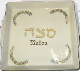 Seven Species Ceramic Matzah Plate Made in Israel By Eckstein